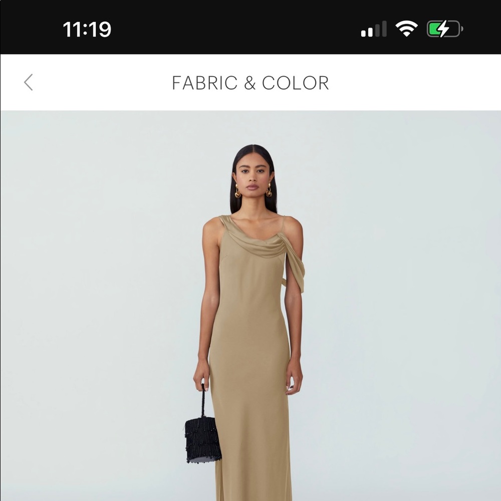 Fame and partners gown. size 6. Warm tan.